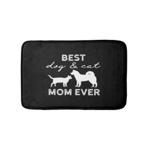 Bester Hund und Katze Mama Geschenk Niedlich Crazy Badematte