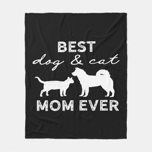 Bester Hund und Katze Mama Geschenk Niedlich Crazy Fleecedecke (Vorderseite)
