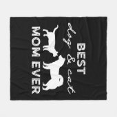 Bester Hund und Katze Mama Geschenk Niedlich Crazy Fleecedecke (Vorderseite (Horizontal))