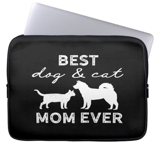 Bester Hund und Katze Mama Geschenk Niedlich Crazy Laptopschutzhülle (Vorderseite)