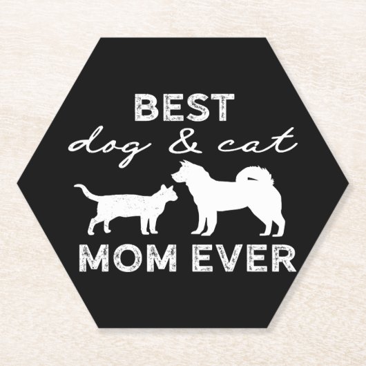 Bester Hund und Katze Mama Geschenk Niedlich Crazy Untersetzer (Vorderseite)