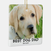 Bester Hund Vater 2 Foto Name Keramikornament (Rechts)