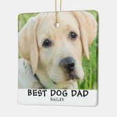 Bester Hund Vater 2 Foto Name Keramikornament (Links)