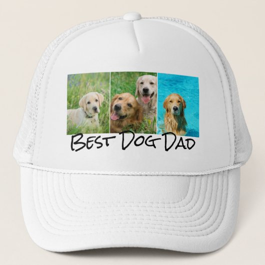 Bester Hund Vater 3 Foto Collage Trucker Hat Truckerkappe (Vorderseite)