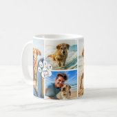 Bester Hund-Vater 6 Foto Collage Pawprint Kaffeetasse (Vorderseite Links)