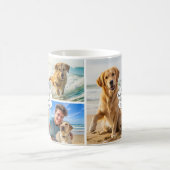 Bester Hund-Vater 6 Foto Collage Pawprint Kaffeetasse (Mittel)
