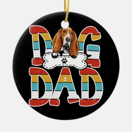 Bester Hund Vater Basset Hound Hund Liebhaber Keramik Ornament (Vorne)