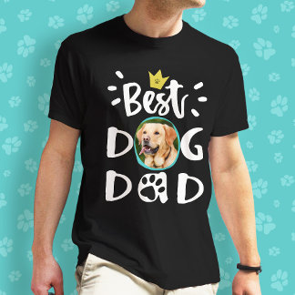 Bester Hund Vater Foto Pad Drucken Weißer Text Sp T-Shirt