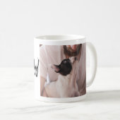 Bester Hund Vater Foto Schwarzer Text Kaffeetasse (VorderseiteRechts)