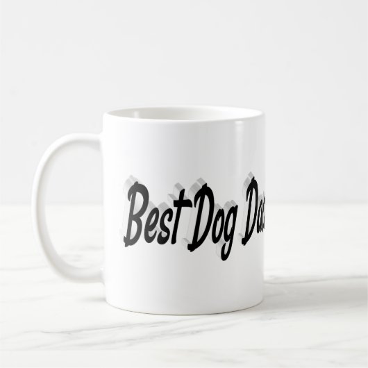 Bester Hund Vater Foto Schwarzer Text Kaffeetasse (Links)