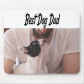 Bester Hund Vater Foto Schwarzer Text Mousepad (Vorne)