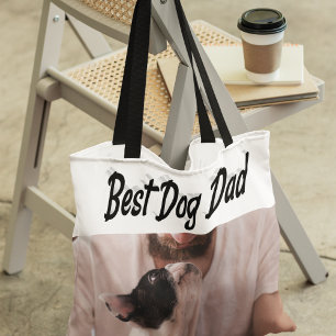Bester Hund Vater Foto Schwarzer Text Tasche