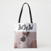 Bester Hund Vater Foto Schwarzer Text Tasche (Vorderseite)