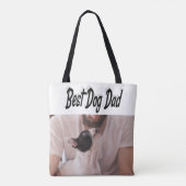 Bester Hund Vater Foto Schwarzer Text Tasche (Rückseite)