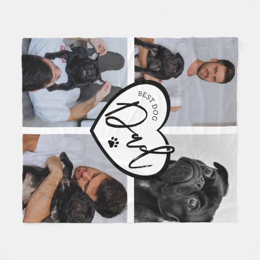 Bester Hund-Vater | FotoCollage Fleecedecke (Vorderseite (Horizontal))