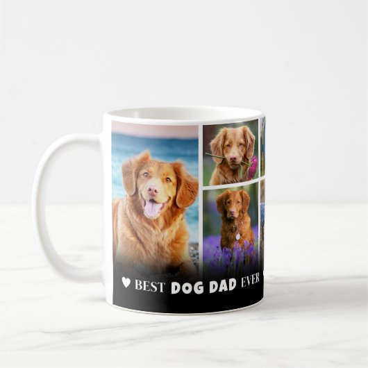 Bester Hund Vater Fotocollage Kaffeetasse (Links)