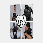 Bester Hund-Vater | FotoCollage Ornament Aus Metall (Vorderseite links)