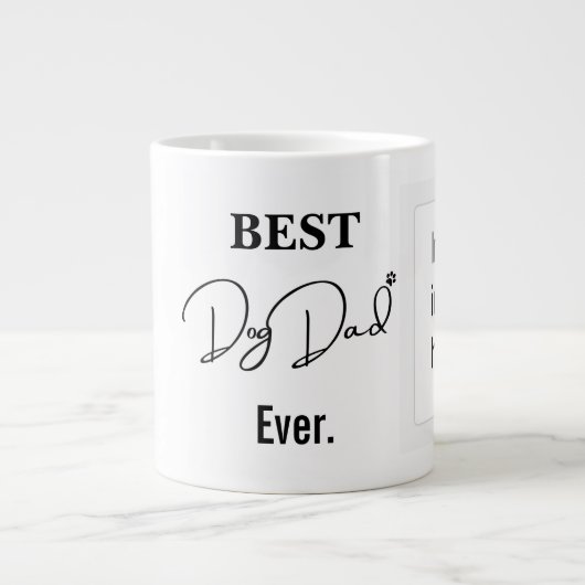 Bester Hund-Vater | Handgeschriebener Single-Foto Jumbo-Tasse (Vorderseite)