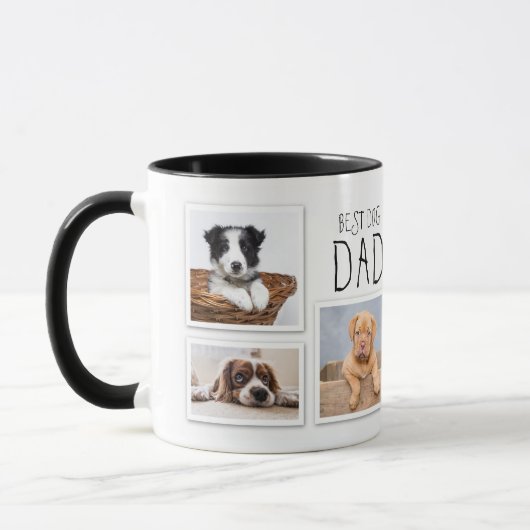 Bester Hund-Vater je 6 Foto Collage Tasse (Links)