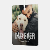 Bester Hund-Vater je Begleiter-Foto Ornament Aus Metall (Vorderseite links)