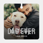 Bester Hund-Vater je Begleiter-Foto Ornament Aus Metall (Rückseite)