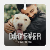 Bester Hund-Vater je Begleiter-Foto Ornament Aus Metall (Vorderseite)