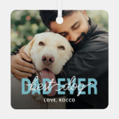 Bester Hund-Vater je Begleiter-Foto Ornament Aus Metall (Rückseite)