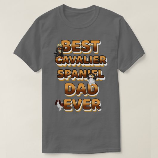 Bester Hund Vater je Cavalier Spaniel T-Shirt (Design vorne)