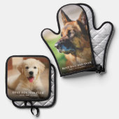 Bester Hund-Vater je Foto Ofenhandschuh & Topflappen-Set (Vorderseite/Rückseite)