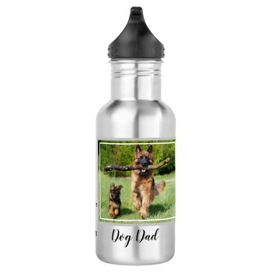 Bester Hund Vater je Foto Personalisierter Niedlic Edelstahlflasche (Rechts)