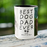 Bester Hund-Vater je Foto Tasse<br><div class="desc">Bester Hund Vater je von Hund Zwei Foto Custom Tasse</div>