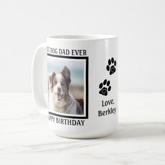 Bester Hund Vater je - Happy Birthday - Niedlicher Kaffeetasse (Vorderseite Links)