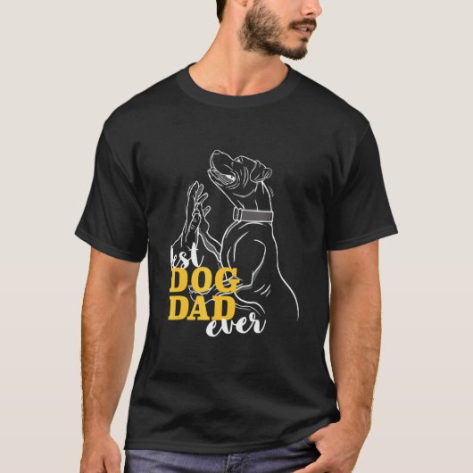Bester Hund-Vater je I Bester Pitbull Boxer T-Shirt (Vorderseite)