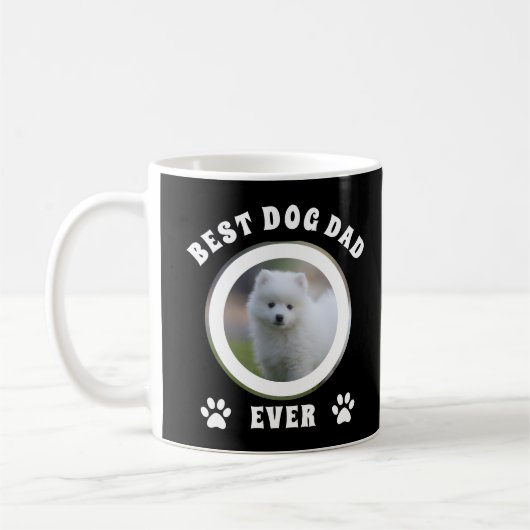 Bester Hund-Vater je kundenspezifisches Foto Perso Kaffeetasse (Links)