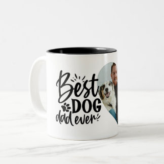 Bester Hund-Vater je Name Pet-Foto Zweifarbige Tasse