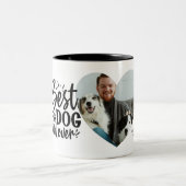 Bester Hund-Vater je Name Pet-Foto Zweifarbige Tasse (Mittel)