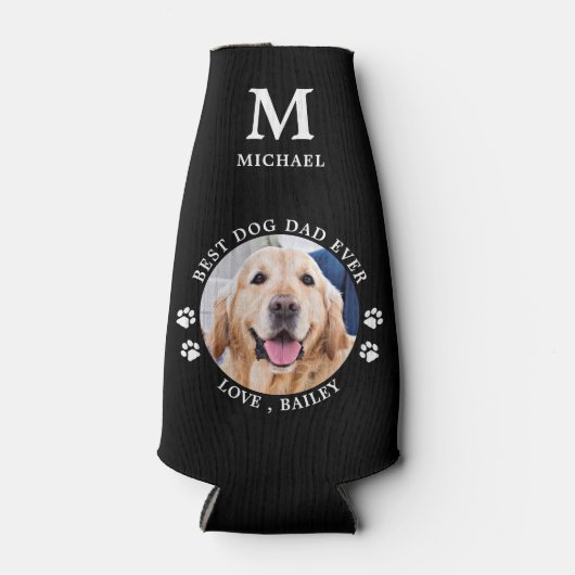 Bester Hund-Vater je Paw druckt kundenspezifisches Flaschenkühler (Vorderseite)