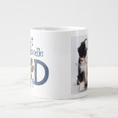 Bester Hund-Vater je, Paw Print & Denim, Foto Jumbo-Tasse (Vorderseite)