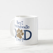 Bester Hund-Vater je, Paw Print & Denim, Foto Kaffeetasse (Vorderseite Links)