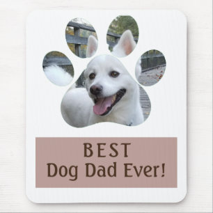 Bester Hund-Vater je Paw Print Foto Mouse Pad Mousepad