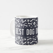 Bester Hund-Vater je Paw Print Kaffeetasse (Vorderseite Links)