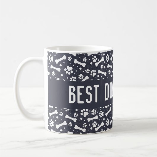 Bester Hund-Vater je Paw Print Kaffeetasse (Links)