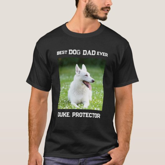 Bester Hund Vater je Personalisiert Foto Haustiere T-Shirt (Vorderseite)