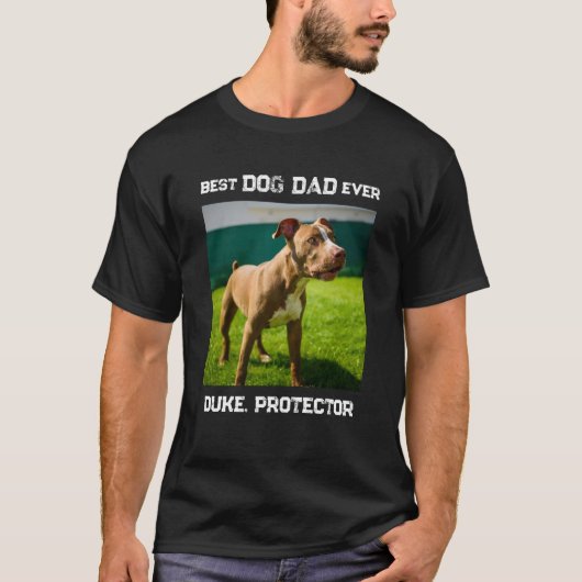 Bester Hund Vater je Personalisiert Foto T-Shirt (Vorderseite)