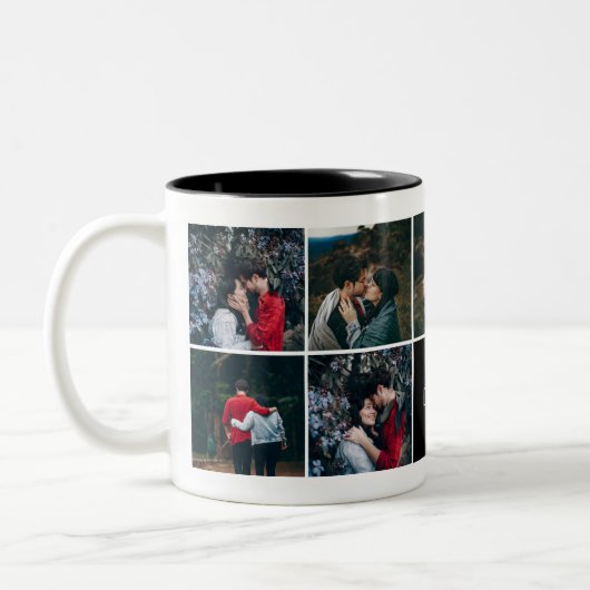 Bester Hund-Vater je Personalisiertes Foto Kaffeep Zweifarbige Tasse (Links)