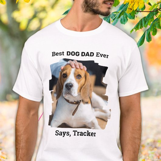 Bester Hund-Vater je Personalisiertes Foto T-Shirt