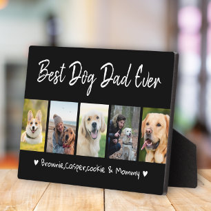 Bester Hund Vater je Pet 5 Foto Collage Schwarz Fotoplatte