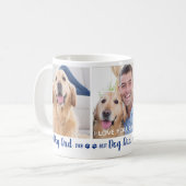 Bester Hund Vater je Spaß Blue 3 Foto Kaffeetasse (Vorderseite Links)