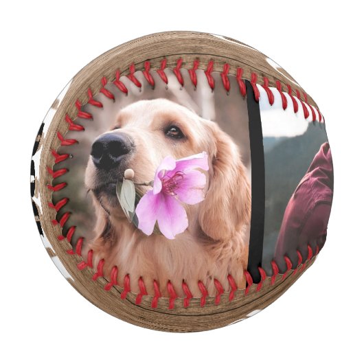 Bester Hund Vater je Vater's Day 3   FotoCollage Baseball (Vorderseite Links)