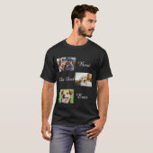Bester Hund Vater je Vatertag 3 FotoCollage  T-Shirt (Vorne ganz)